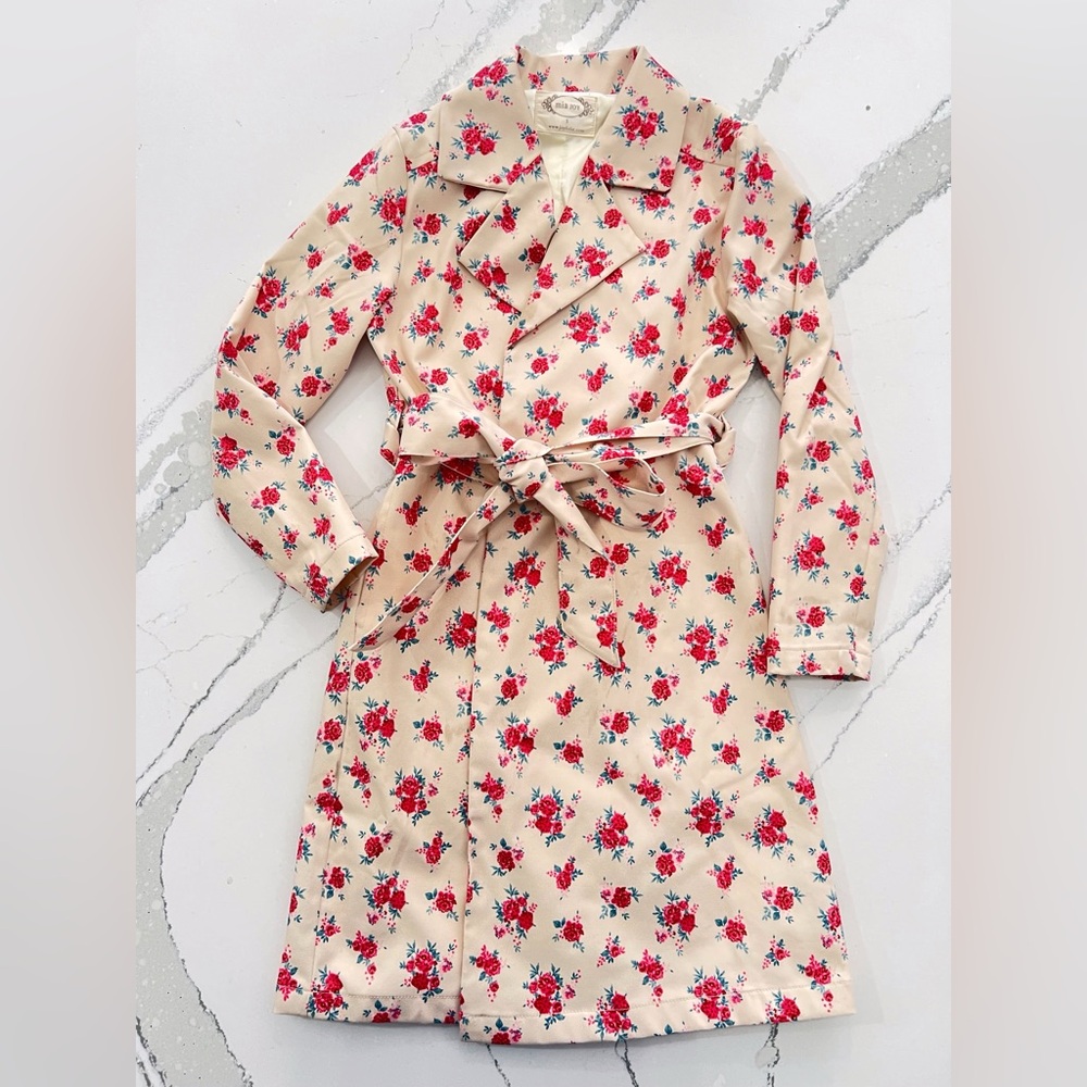 Joyfolie Mia Joy - Floral Kids Trench Coat